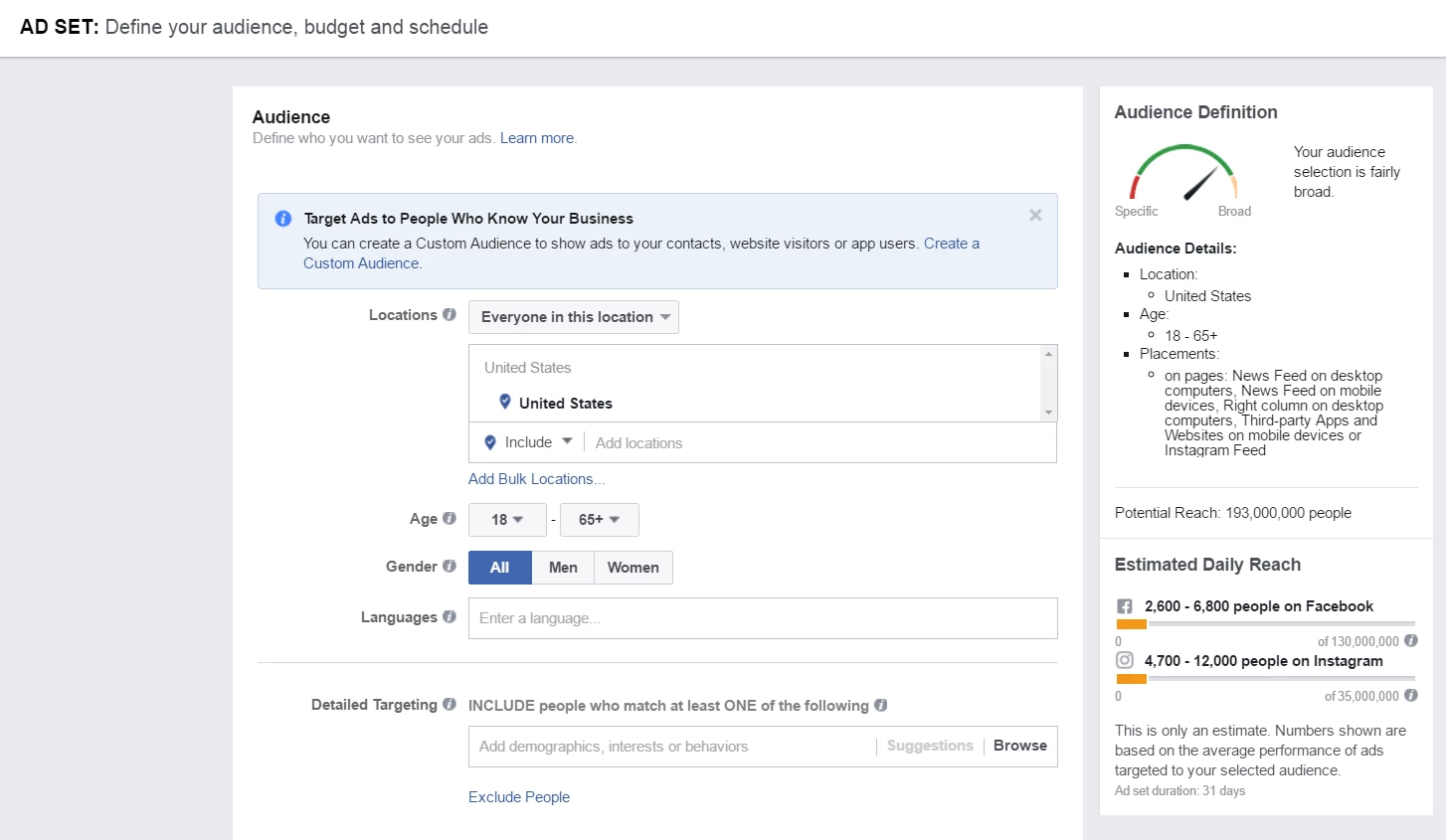 Step 3-Define Audience